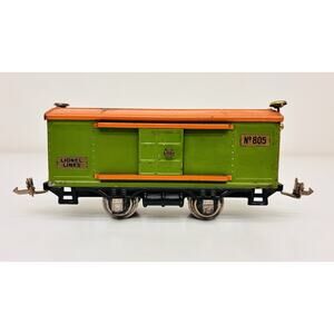 Lionel Prewar O 805 Box Car Pea Green & Orange